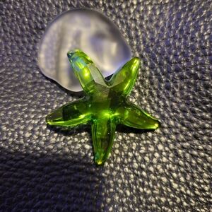 Emerald Green Glass Starfish Sculpture